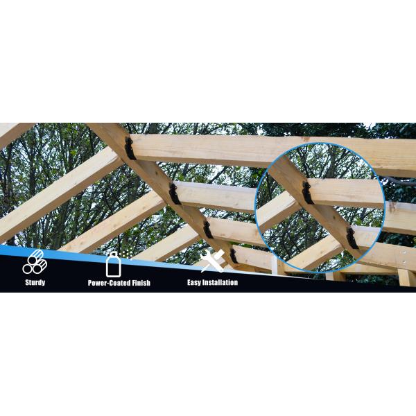 2x4 Joist Hangers Hurricane Ties for Rafters Tie Brackets Black Powder Coating Joist Brackets for Ceiling Joists and Floor Deck