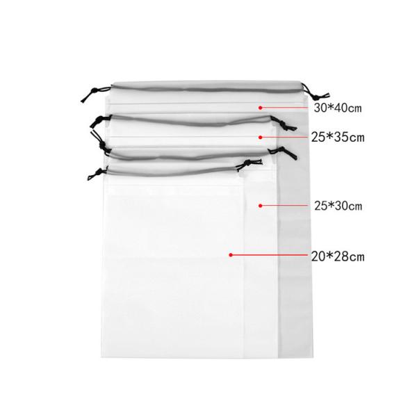Underwear Plastic String Bag , CPE Clear Vinyl Drawstring Bags