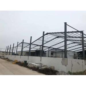 Grey Steel Frame Structure Construction With Bule Roofing Sheet