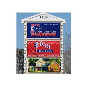 Two-Tone Epistar P10 Outdoor LED Signs 1R1G with IP65 Front Service Cabinet