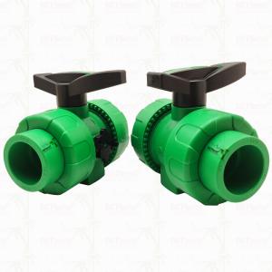 Lock Ball PPR Double Union Ball Valve With Plastic Ball S2.5 20-63MM Customized