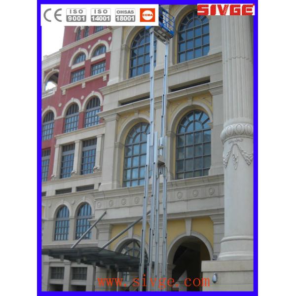 Quality 14 M Multi Mast Hydraulic Lift Platform , 200kg Load Push Around Vertical Lift wholesale