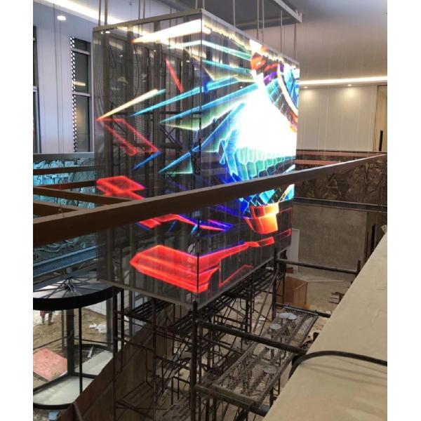 Indoor LED Advertising Display for Shopping Mall , Transparent LED Screen Slim
