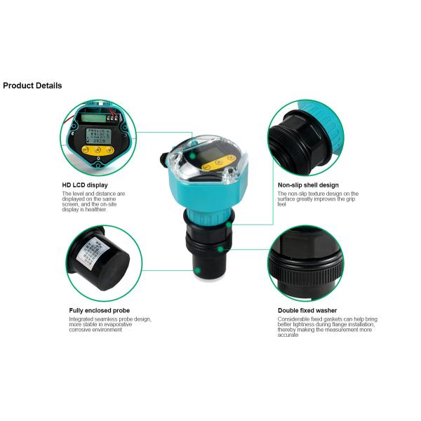 RoHs 3MM Resolution 24V IP65 Ultrasonic Level Gauge