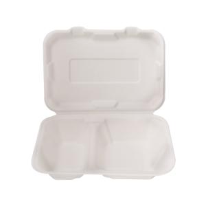 Customized Burger Box Biodegradable 2-Room Disposable Sugarcane Lunch Box