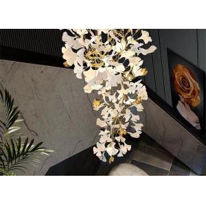 Cheap Restaurant Projects Large Custom Made Lamp White Ceramic Flower Pendant Light Leaf Chandelier for sale