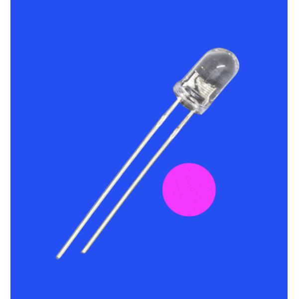 5mm 6.8Hz 1/6 Duty Cycle Pink Color 1000-2000mcd Round Clear Lens Strobe LED