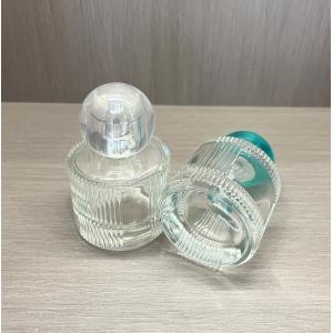 Beverage Glass Cylinder Shape Striped Classical Fragrance Parfum Spray Bottles