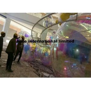 12Ft Size Hanging Mirrored Balloon Lights With Single Color Logo Printing
