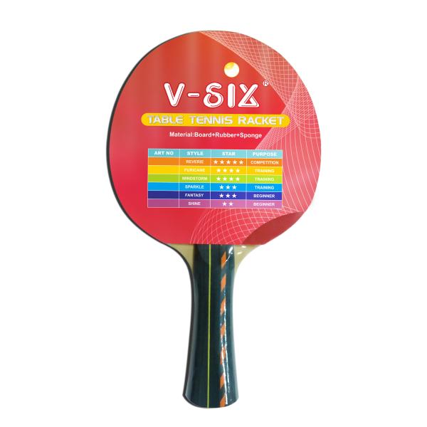 Quality Laminated Color Handle Paddles, Reverse Rubber Sponge Poplar Plywood Rackets wholesale