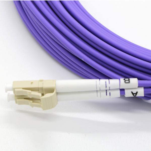 OM5 Multimode Fiber Optic Network Cable , 50/125 Duplex Purple Fibre Patch Leads