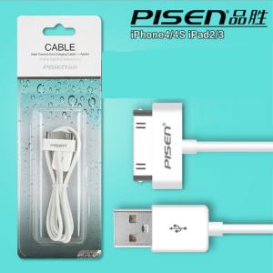 Brand new and original Pisen USB cable for Iphone 4(S)/Ipad 2/3 with package,