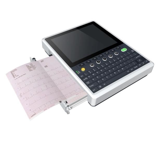 12-Channel EKG System HD Display QWERTY DICOM/HL7 8-Hr Battery For Healthcare