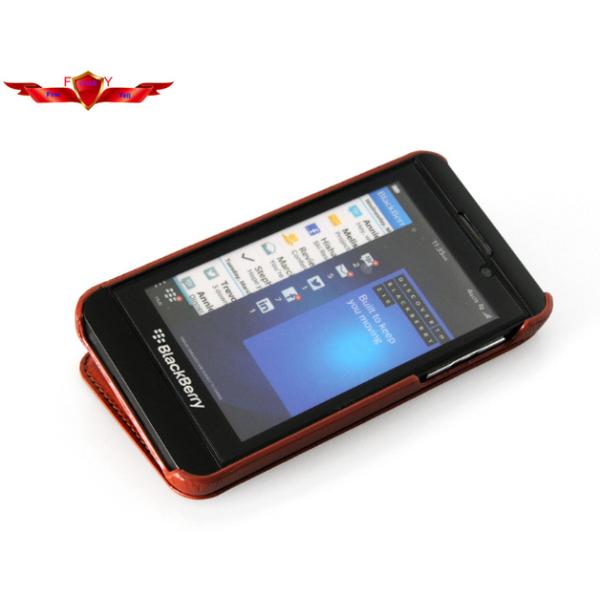 New Blackberry Z10 Flip Cases PU Material Accurate Holes High Quality