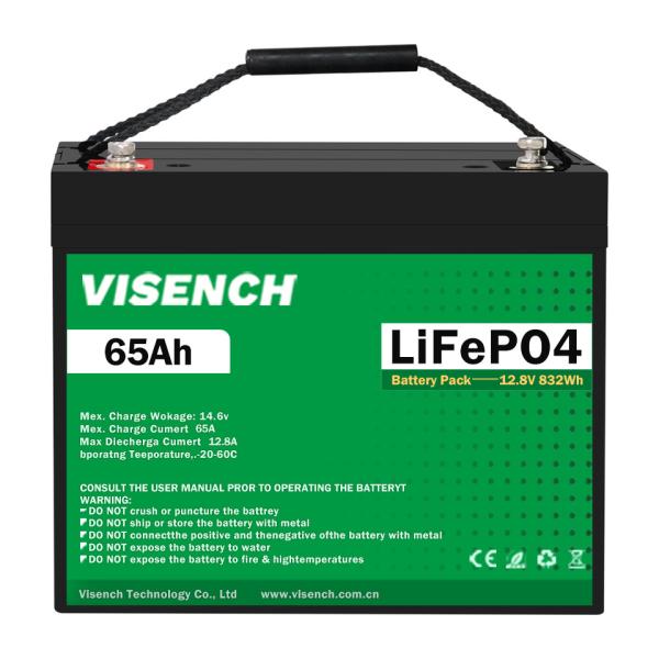 Visench Litium Batterie Li Ion Lithium Lifepo4 12V 65Ah Solar Energy System
