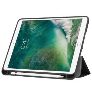 iPad 9.7 2018 Case with Built-in Apple Pencil Holder, Soft TPU Back Cover for