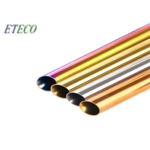 Buffer Polish Long Reusable Pink Stainless Steel Straws Not Easily Flimsy