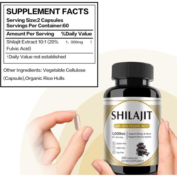 Wholesale Resin himalayan Shilajit tablet rich in humic acid and 85 minerals enhance male strength Shilajit capsule