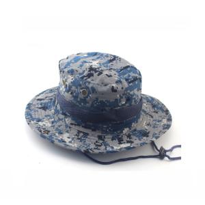 100% Cotton Fisherman Bucket Hat With Strings Plain Pattern Quick Dry