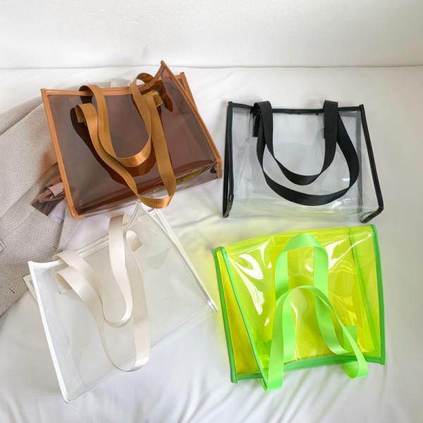 Transparent Large Bag Ladies Portable Color Ins Candy Color Laser Large Capacity