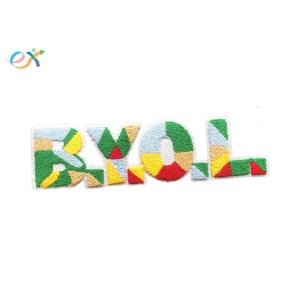 Custom Logo Chenille Embroidered Letter Patch With Laser Cut Border