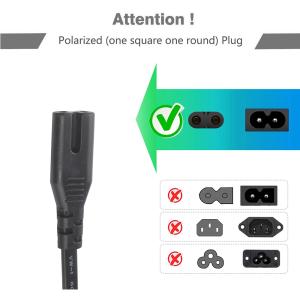 EU 2-Pin to C7 Power Cord 2.5A 250V for Electronics