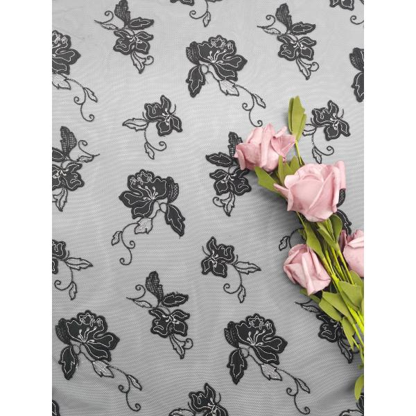 Quality Recycled Laser Cut Applique Embroidery Fabric For Evening Dress wholesale