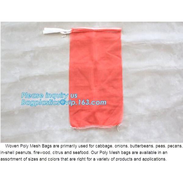 Cheap PP/PE Knitted plastic raschel leno mesh packing bags customized color size
