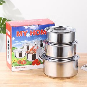Factory Direct Sale Cookware Sets Silver Pots Stainless Steel Cooking Soup Pot