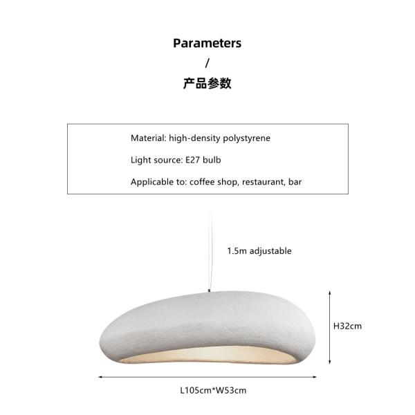 Nordic Wabi Sabi Restaurant LED Pendant Light Lustre Living Room Chandelier(WH-VP-174)