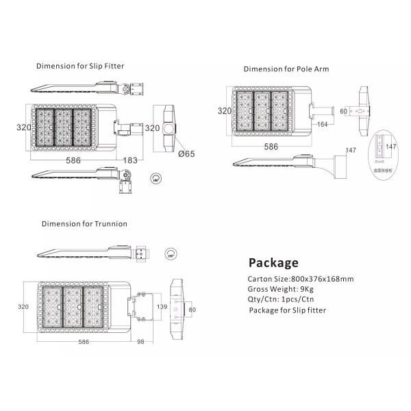 Module Design High Power LED Street Light IP65 SMD 3030 2700K-6500K CCT