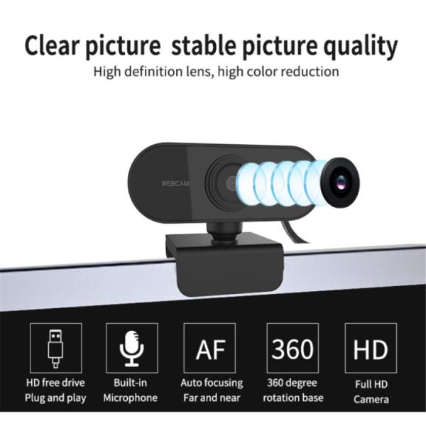 HD 1080P Live Streaming Webcam USB PC Camera With Holding Bracket