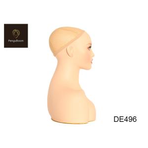 African American Mannequin Head With Shoulders 20.9 inch Head circumference
