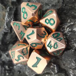 Light green copper material Mini Black For Dungeons And Dragons Polyhedral Dice