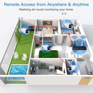 4CH CMOS WiFi CCTV Camera System , 1080P Wireless Outdoor Security System