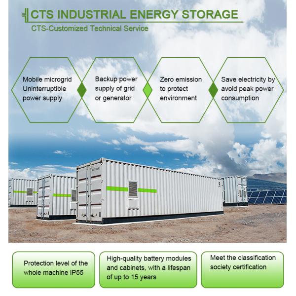 CTS Battery Residential Energy Storage Systems 400KWh 520kWH 800kWh ESS Lifepo4 Battery With all A-level New Cells