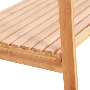 Modern Style Bamboo Standing Clothes Hanging Rack With Shoe Rack Shelves for