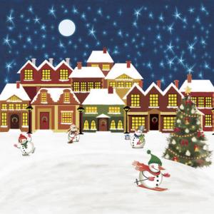 Cheap RT210 Decorative Christmas Moisture Proof Wooden Canvas Electronic Lighted Wall Art for sale