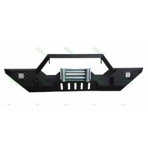 China Bull Bumper Front Bumper for Jeep JK Black Steel Recovery Bull Bar Winch Bumper for JK Wrangler 07 Onwards on sale
