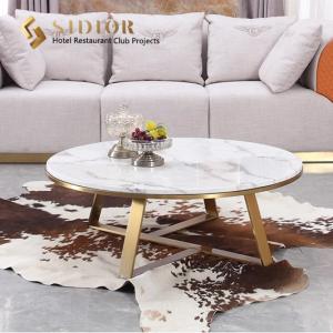 50cm Round Marble Movable Coffee Table