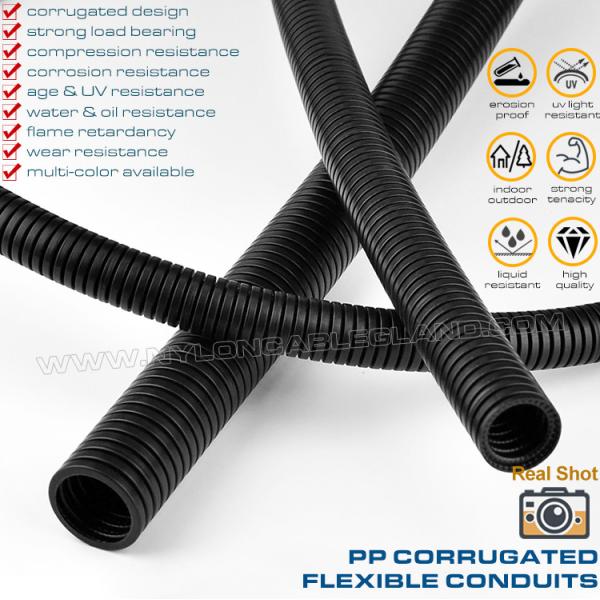 V-0 Flameproof Black Electrical Conduit Polypropylene (PP), AD21.2 Flexible Hose