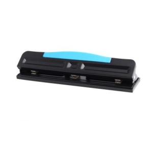 Black and Blue Color Mixed 12 sheets capacity adjustable 3 holes paper punch