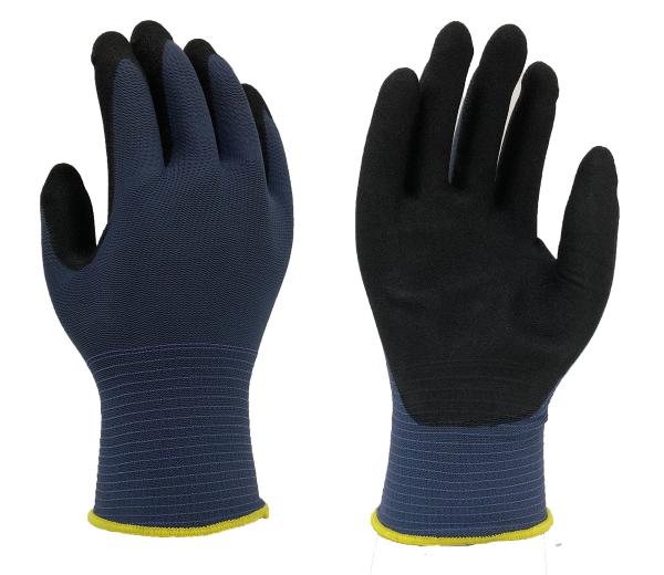 Quality Seamless Polyester Spandex Knitting Black Nitrile Gloves For Automotive Repairing wholesale