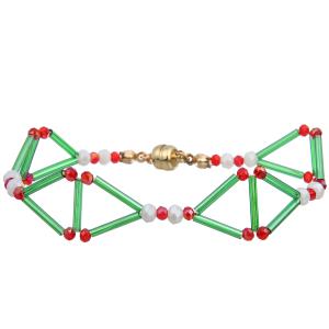 3D Triangle Statement Handmade Beads Bracelets (Orange/Green/Blue)
