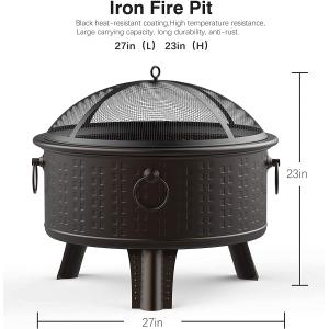 Backyard Garden Stove Charcoal Barbeque Pits With Spark Screen Cover