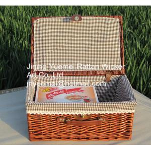 Cheap wicker storage basket with cover mat hot sale for sale