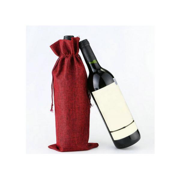 Quality Retro Hemp Drawstring Storage Pouch Wine / Champagne Packaging Use wholesale