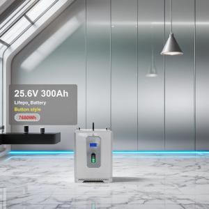 7680Wh Button Style LiFePO4 Battery 25.6V 300Ah Solar System, 8000 Cycles, BMS