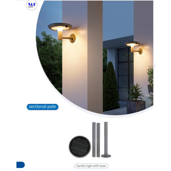 6.5W Solar LED Outdoor Wall Street Light 2 Years Warranty IP66 Waterproof Aluminum Grey Color 2900-3200K For Garden
