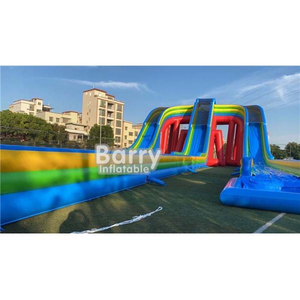 Quality Customized Giant Rainbow 3 Lanes Inflatable Water Slides Commercial For Adult And Kids wholesale